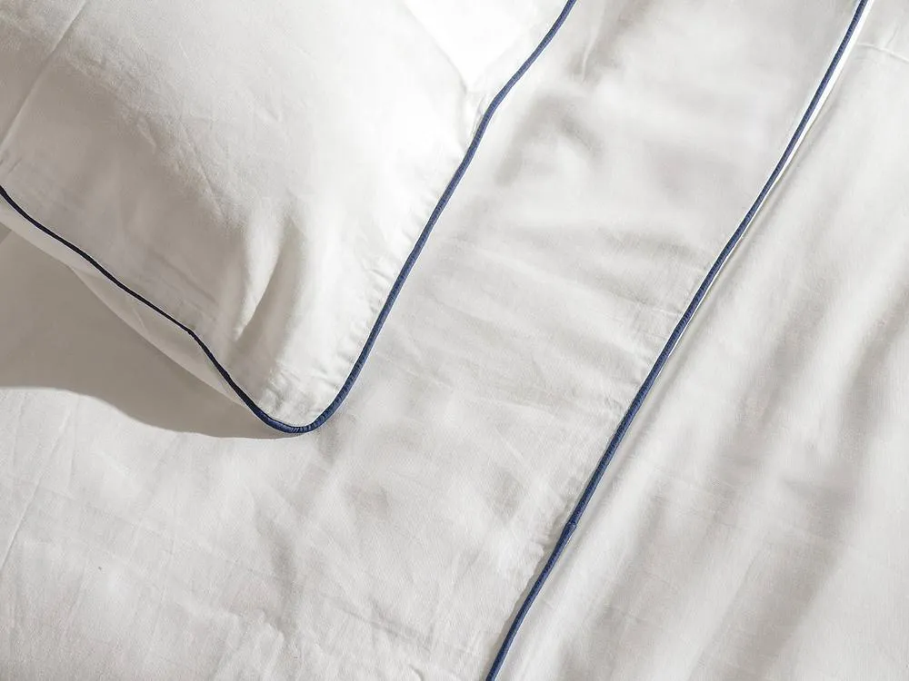 Vente-unique Cotton Percale Bedding Set 80 Threads/Cm² - Duvet Cover 240 X 260 Cm + in Blue 3