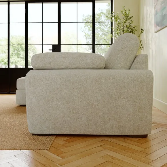 Milton Soft Chenille Corner Chaise Sofa 3