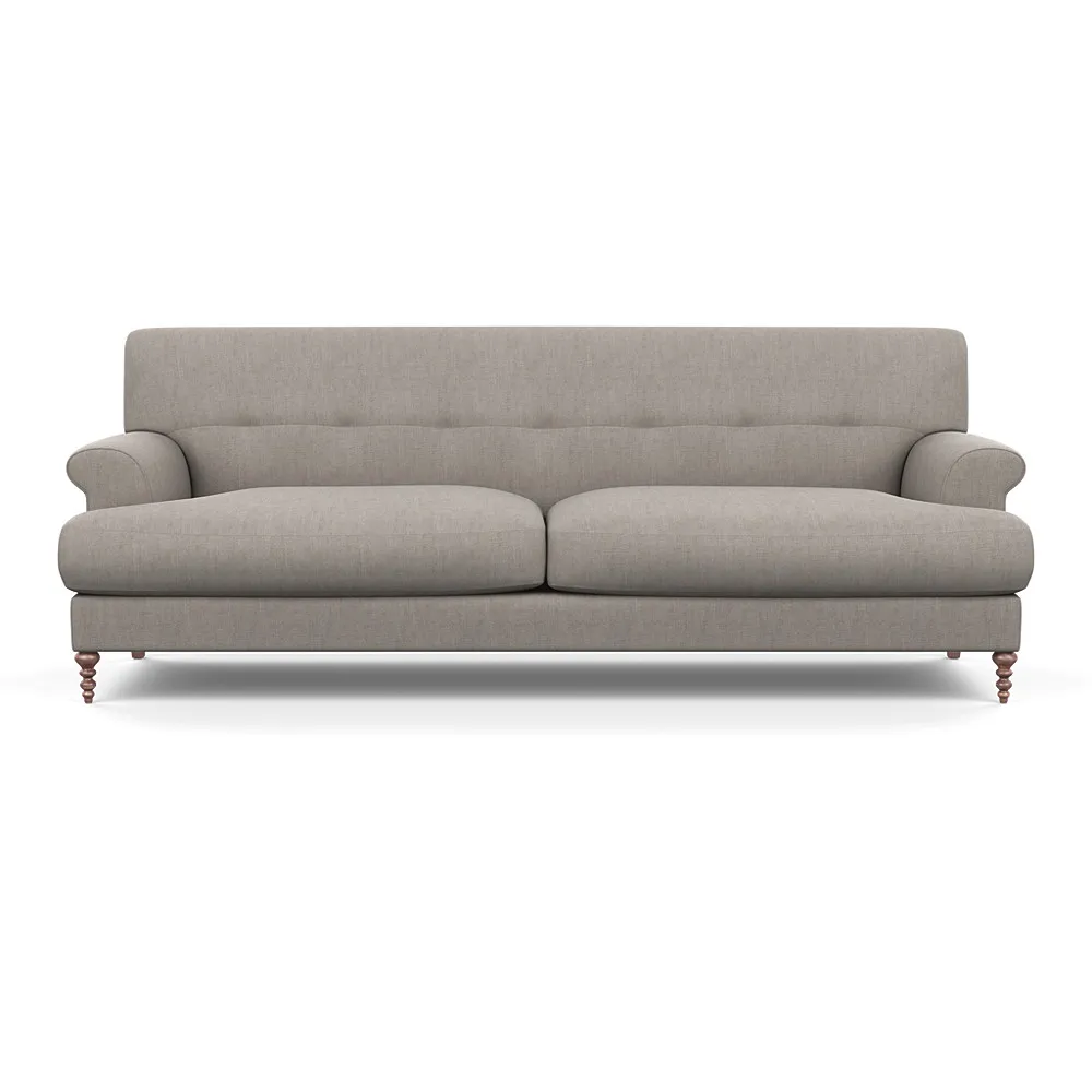 Scp Oscar 3 Seater Formal Sofa Broad Weave Pebble Walnut Feet 1