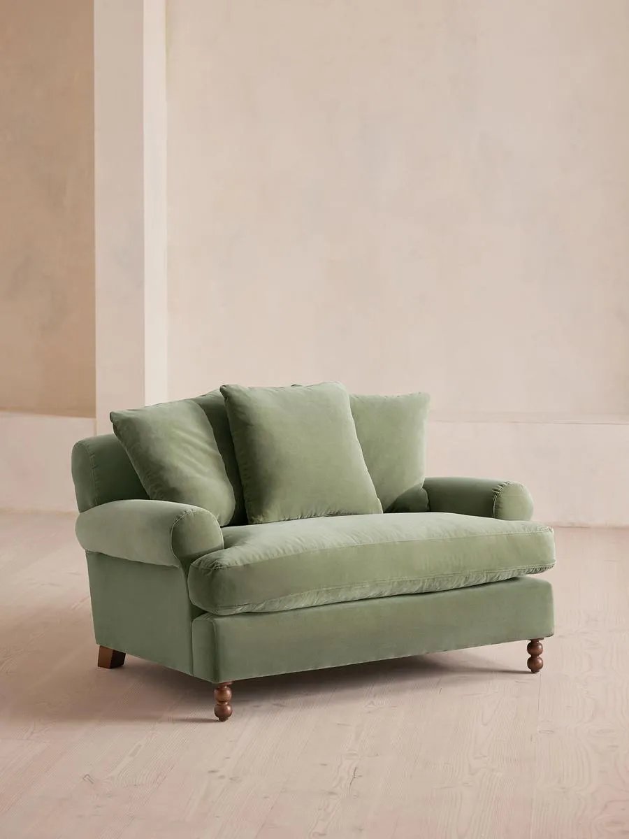 Audrey Loveseat, Velvet, Seafoam