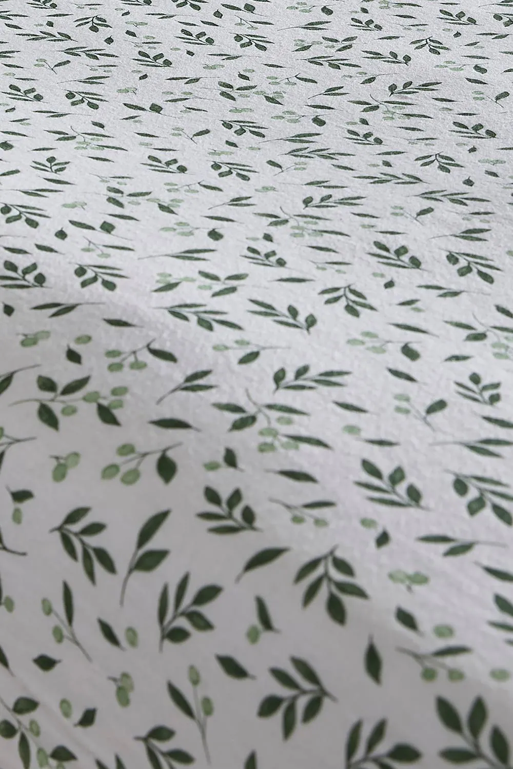 Dreams & Drapes 'Falling Leaf' Brushed Cotton Fitted Bed Sheet in White 2