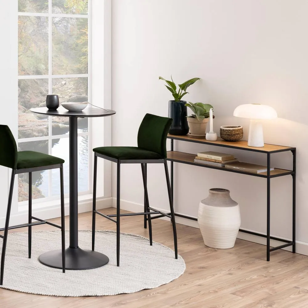 Furniture To Go Seaford Black Metal Console Table With Oak Top 4
