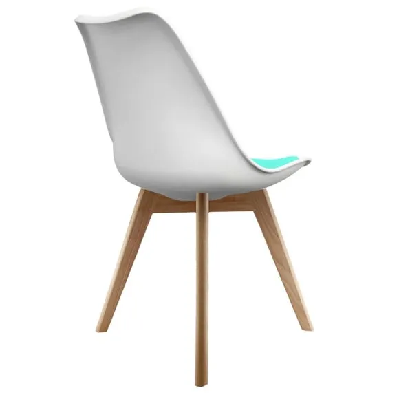 Fusion Living Soho White Plastic Dining Chair with Squared Legs 4
