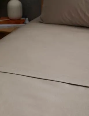 M&S Pure Cotton Brushed Flat Sheet