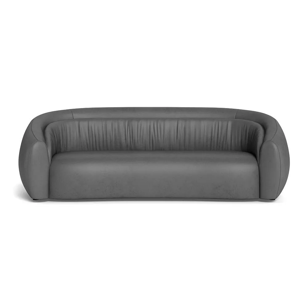 Heal's Flora 4 Seater Sofa Daino Leather Steel 1