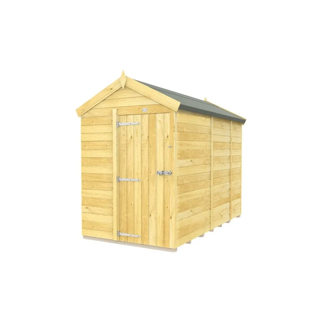 Buttercup Farm 5 x 9 Feet Apex Shed - Single Door W/O Windows - L272 x W147 x H217 cm in Brown