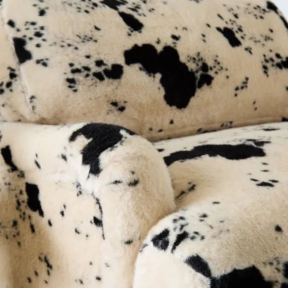 Beatrice II Cow Print Faux Fur Snuggle Chair 4