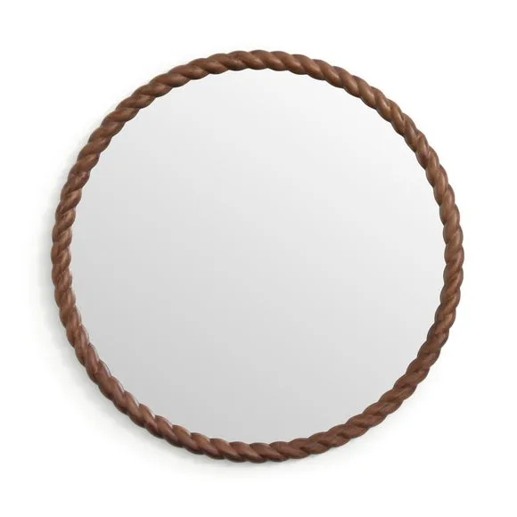 Lucia Twisted Wood Round Wall Mirror 3