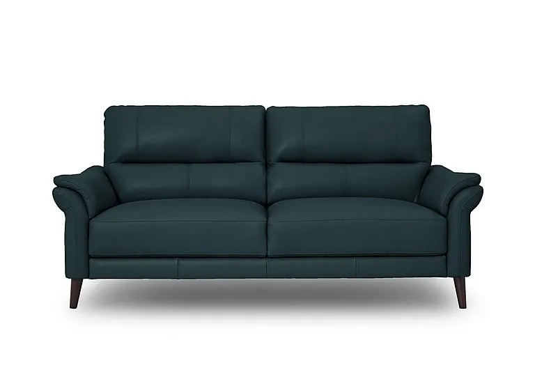 Winner 3 Seater Leather Sofa - Peacock