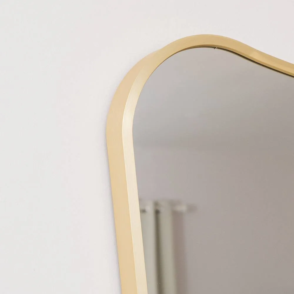 Melody Maison Gold Asymmetrical Metal Framed Wall Mirror - 54cm X 80cm 2