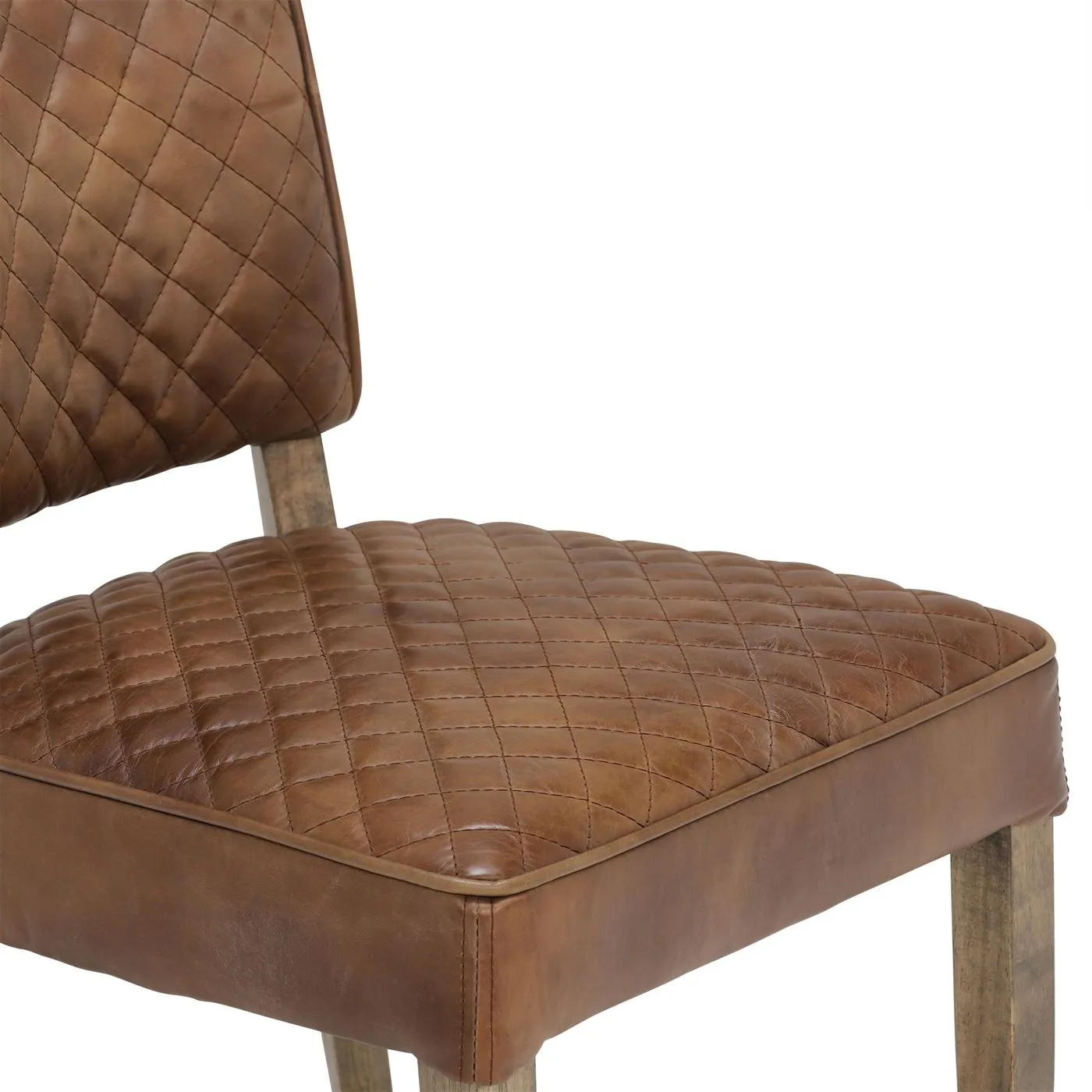 Timothy Oulton Mimi Quilted Dining Chair, Brown Leather | Barker & Stonehouse 5