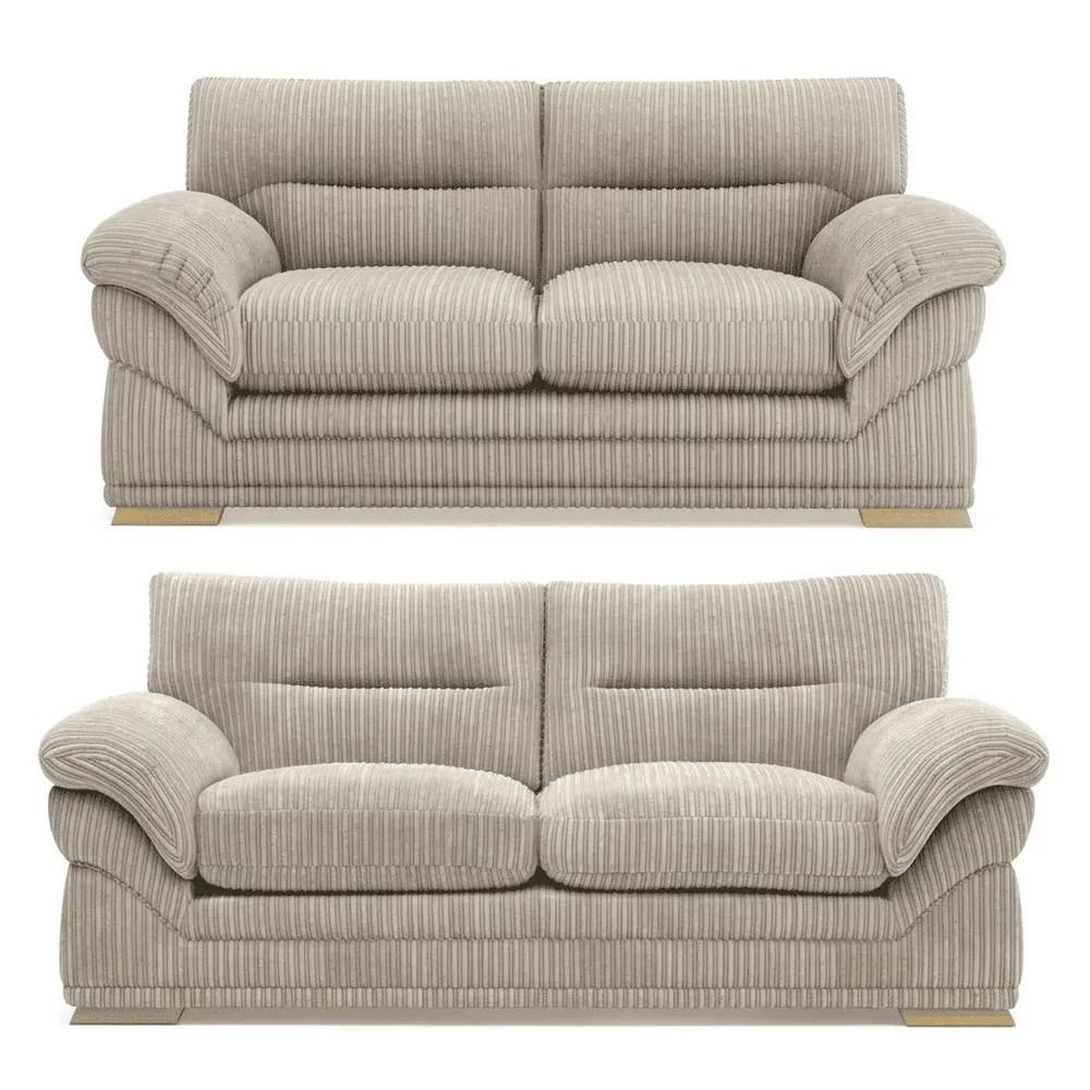 Bliss Furniture Amalfi 3+2 Seater Claude Sofa Modern Plush Fabric in Cream