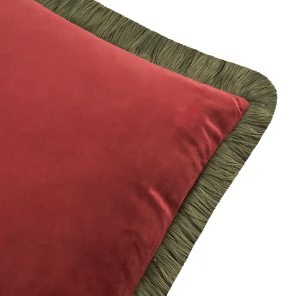 Furn. Halo Fringed Velvet Square Cushion 3
