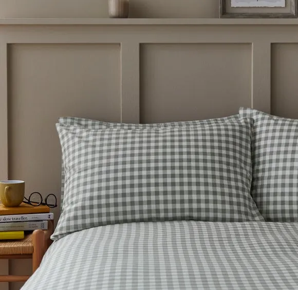 Maeva Gingham 100% Brushed Cotton Standard Pillowcase Pair