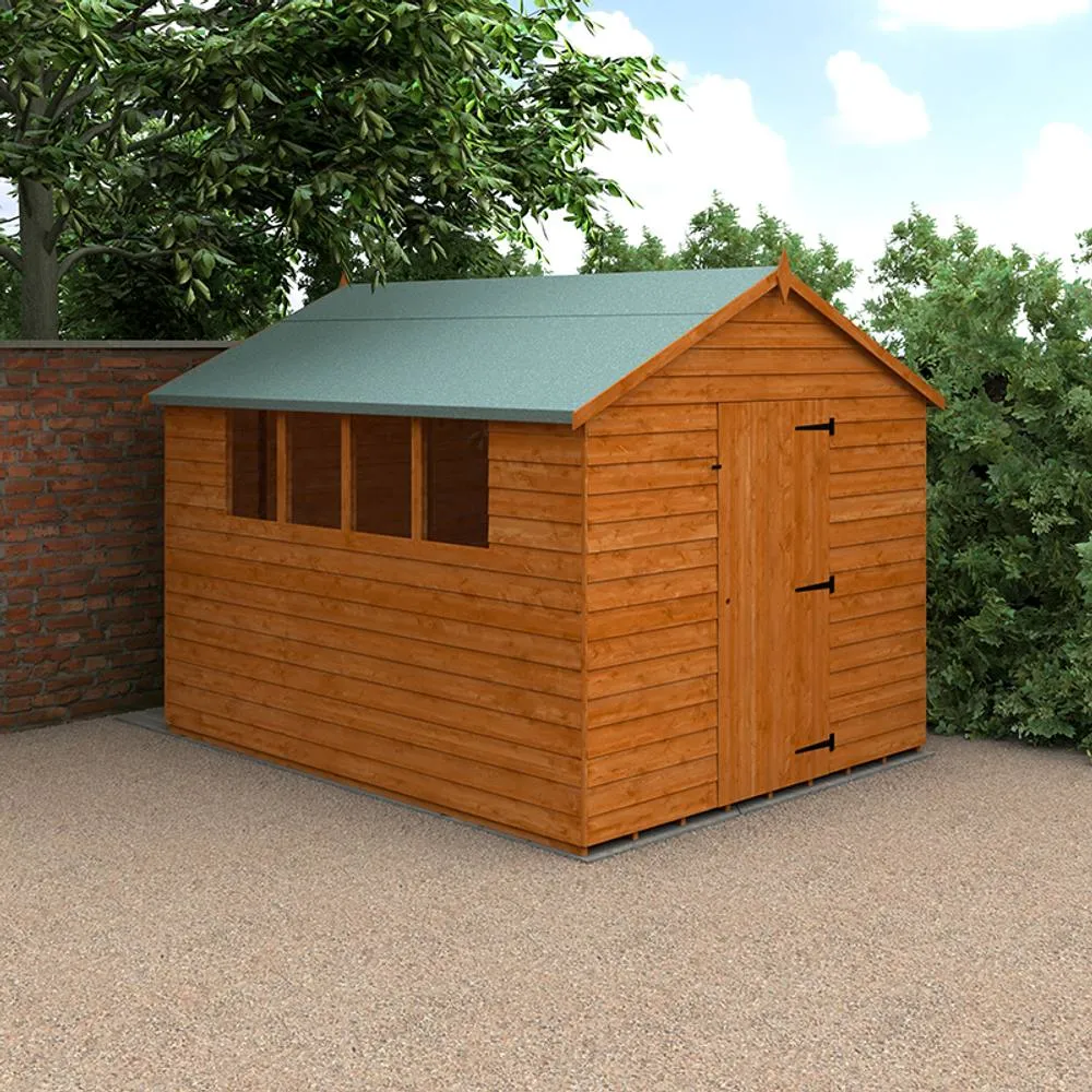 Buttercup Farm 10 x 8 Feet Budget Apex 9mm Shed - Solid Wood/Softwood/Pine in Burnt Orange 2