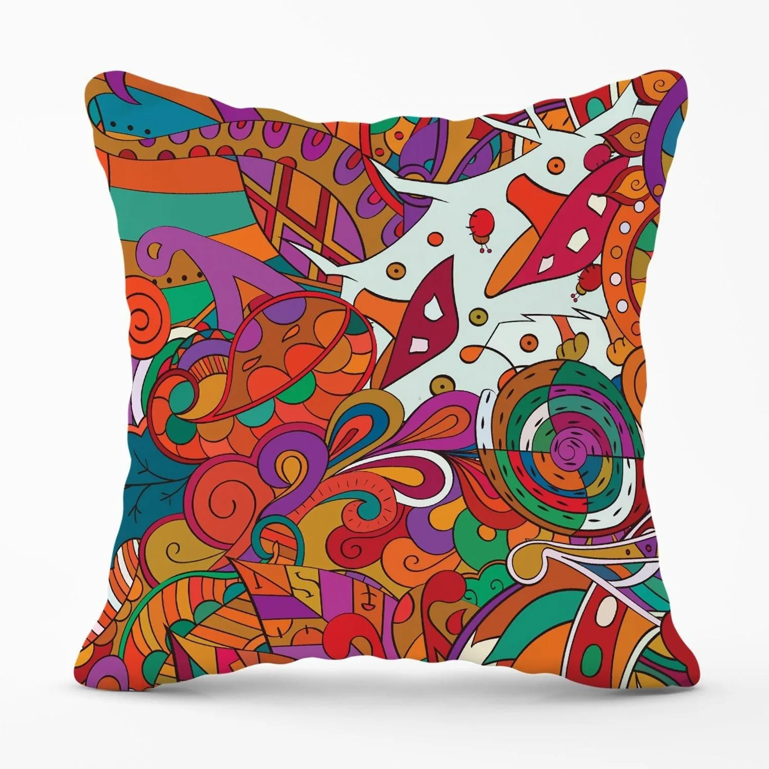 Warren Reed - Designer Mehndi Design Outdoor Cushion in Red