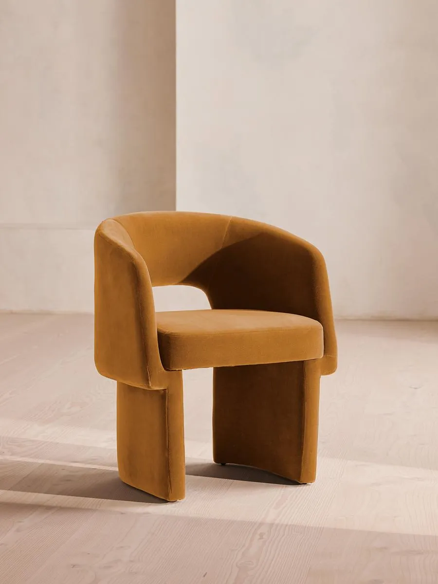 Morrell Dining Chair, Velvet, Mustard
