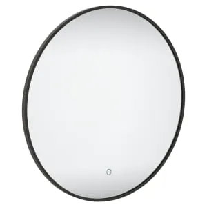 Sensio Nebula Black Round Colour Changing LED Bathroom Mirror - 600mm