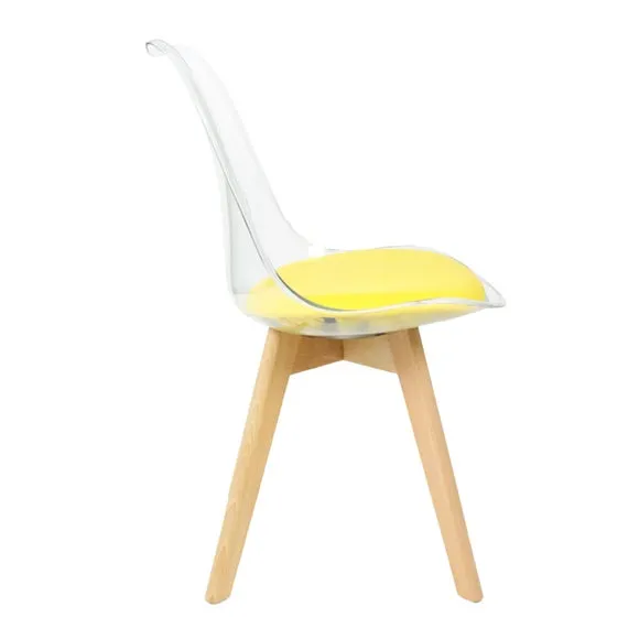 Fusion Living Soho Clear Plastic Dining Chair with Squared Legs 4