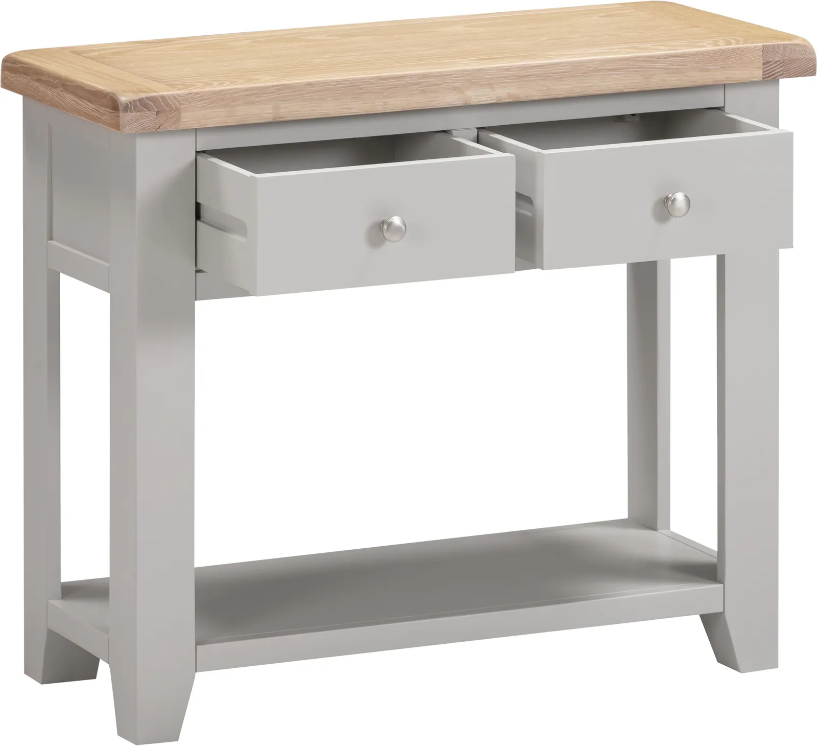 Seconique Windsor 2 Drawer Console Table (Fully Assembled) in Light Grey 4