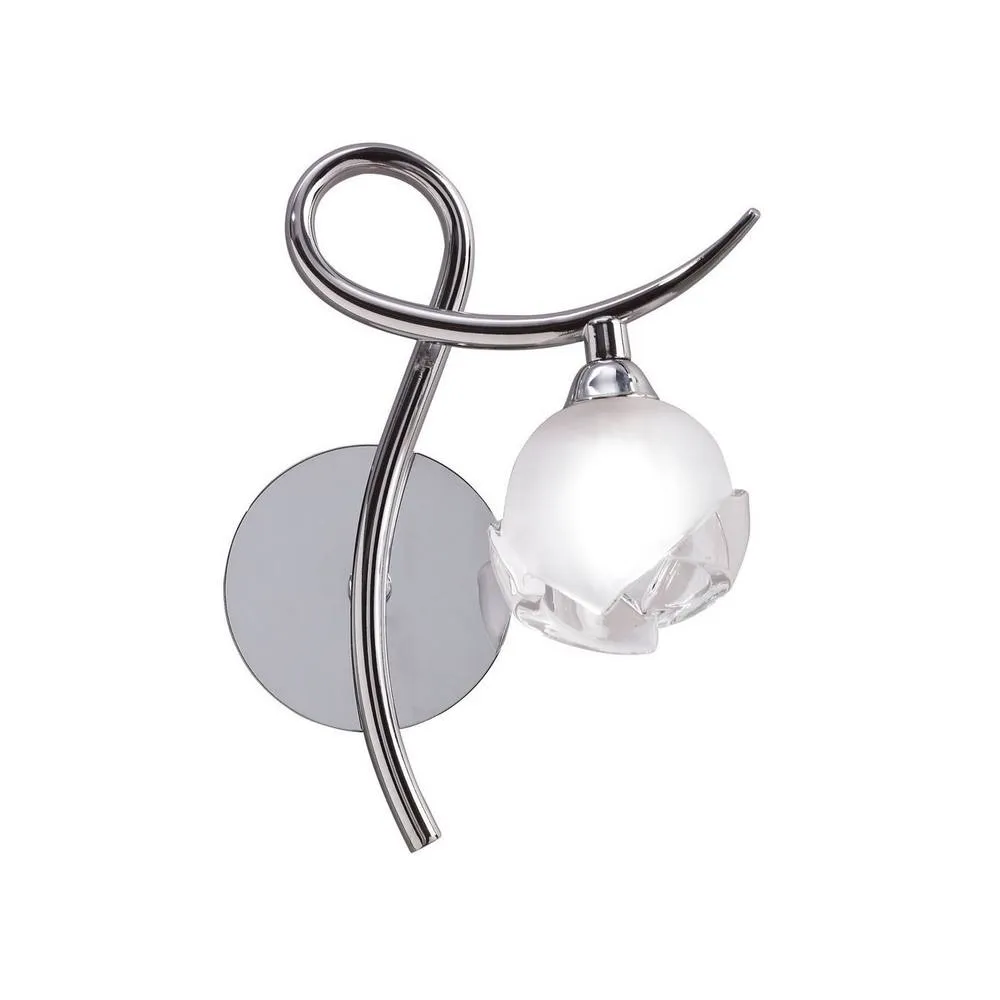 Netlighting Fragma Wall Lamp Right Switched 1 Light G9 Polished Chrome in Silver