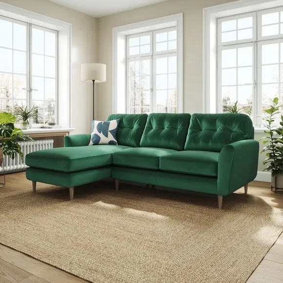 Sven Opulent Velvet Large Corner Chaise Sofa 1