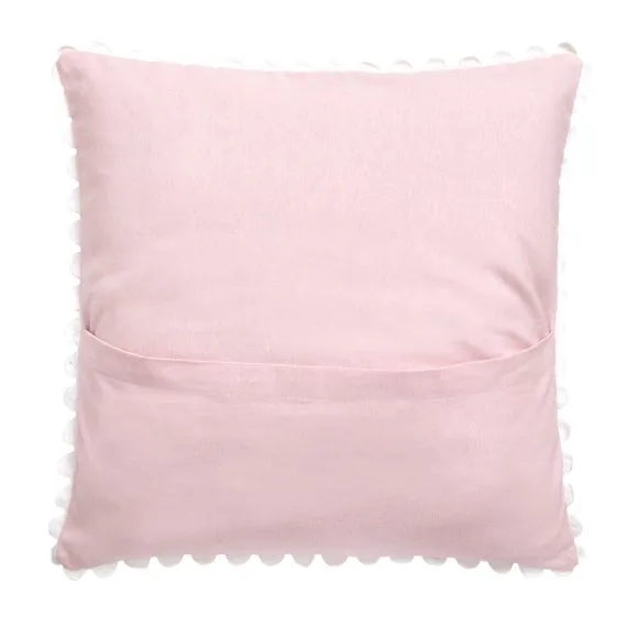 Ric Rac Trim Cotton Square Cushion Cover 4