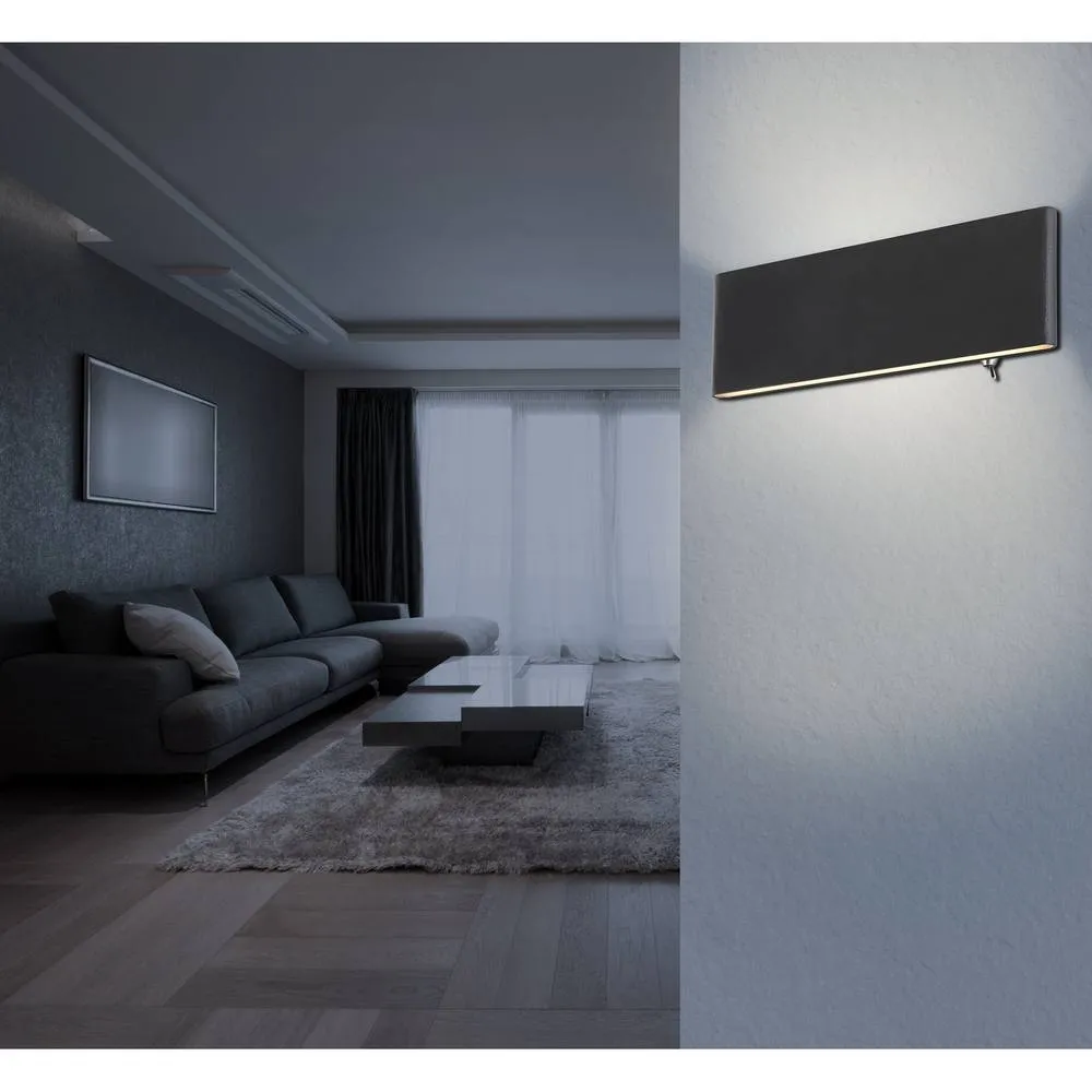 Globo Siegfried Small Black Switched Wall Light, Black 4