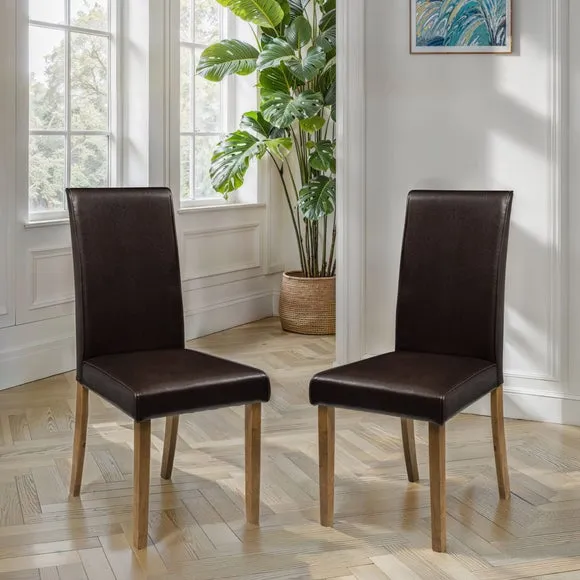 Hudson Set Of 2 Dining Chairs, Faux Leather