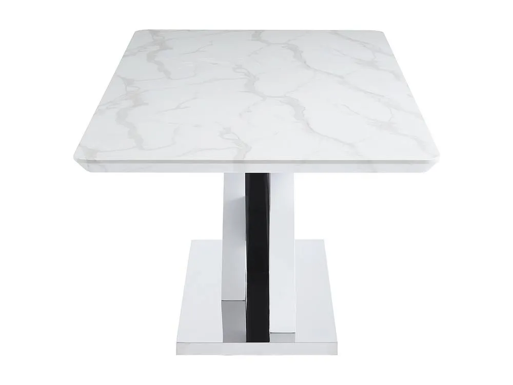 Vente-unique 8-Seat Dining Table In MDF & Stainless Steel - Black & White 6