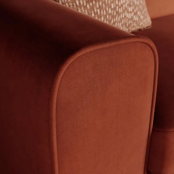 Abel Matte Velvet 3 Seater Sofa 4