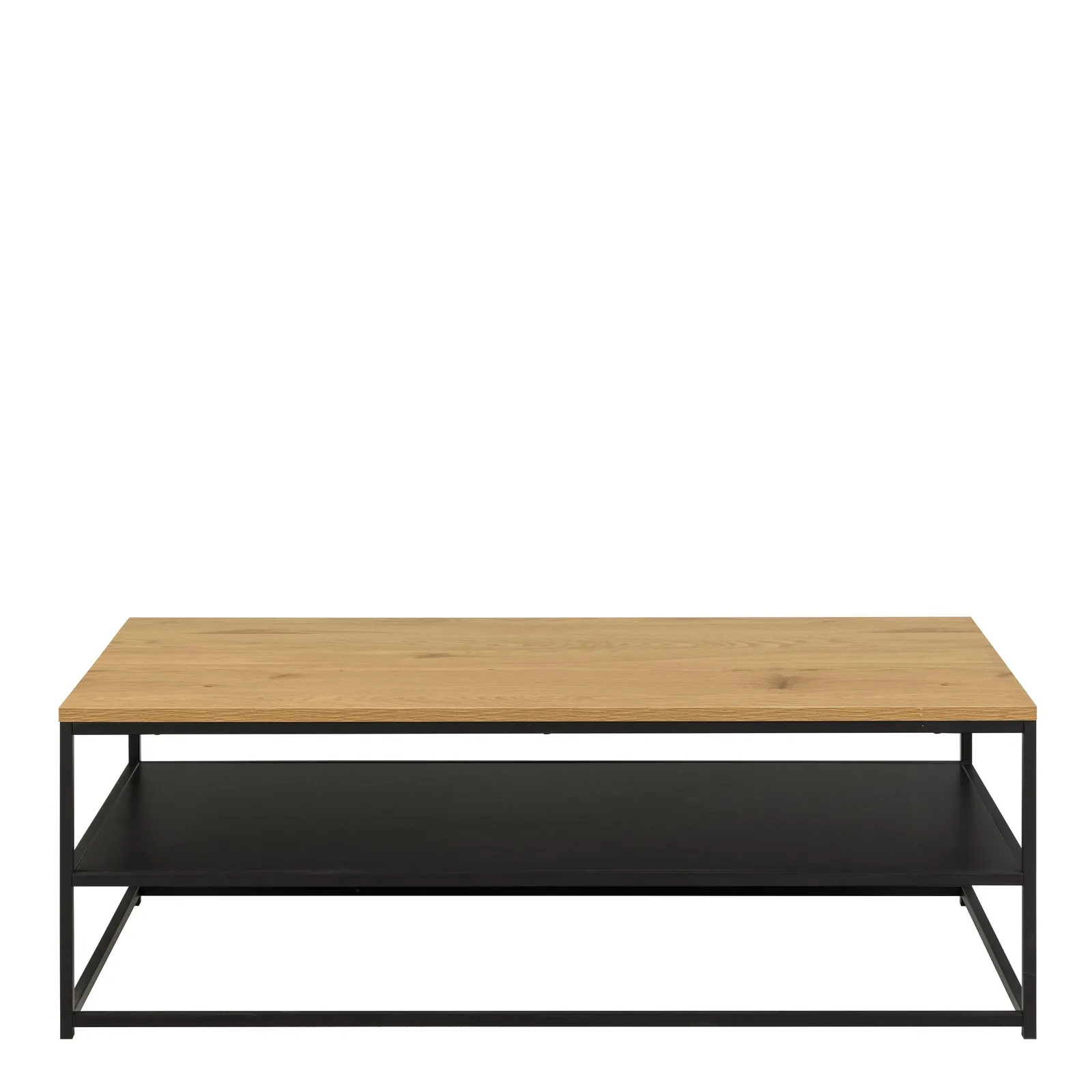 Furniture To Go Gila Coffee Table with Open Shelf in Oak & Black 2