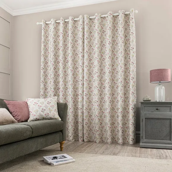 Fleur Floral Jacquard Eyelet Curtains 4