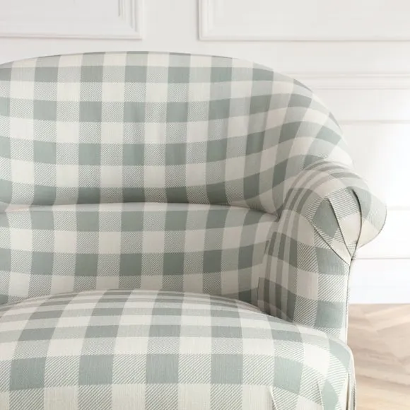 Goldie Frill Gingham Check Print Accent Chair 4
