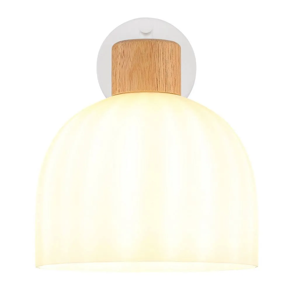Netlighting Swanson Dome Wall Lamp Matt White Glass Opal Shades E27 4