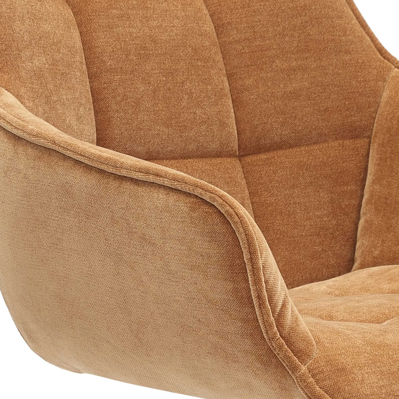 Jasper Dining Armchair With 360 Swivel, Orange Fabric | Barker & Stonehouse 3
