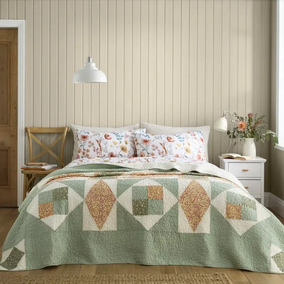 Rene Real Patchwork 100% Cotton Quilted Bedspread