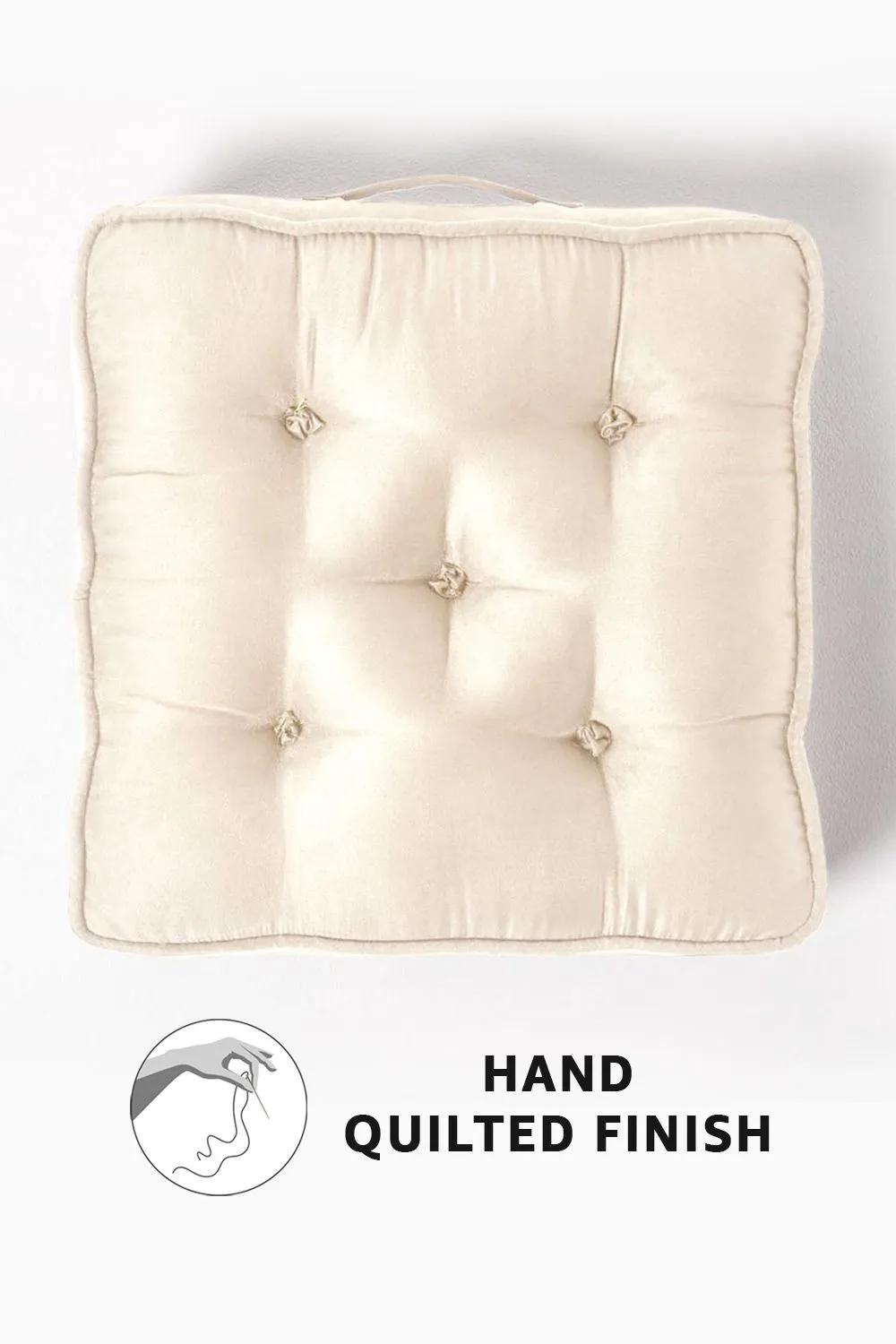 Homescapes Faux Suede Armchair Booster Cushion in Cream 4