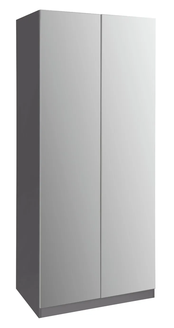 Habitat Munich 2 Door 2 Mirror Wardrobe - Anthracite