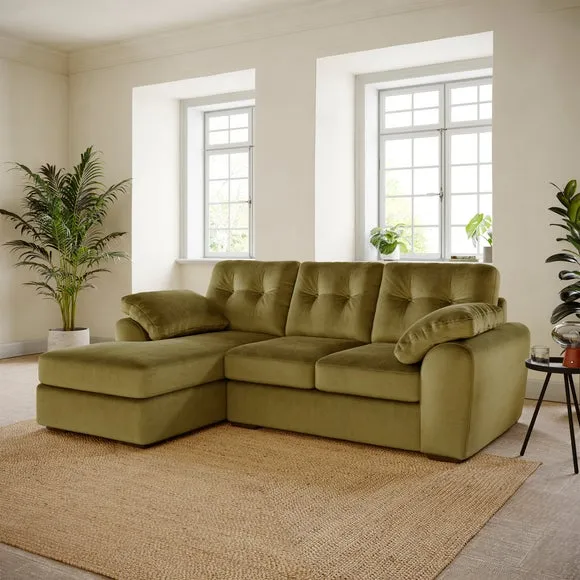 Milton Matte Velvet Corner Chaise Sofa