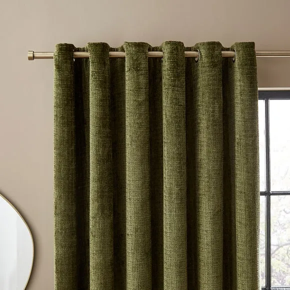 Cashton Chenille Heavyweight Eyelet Curtains 1