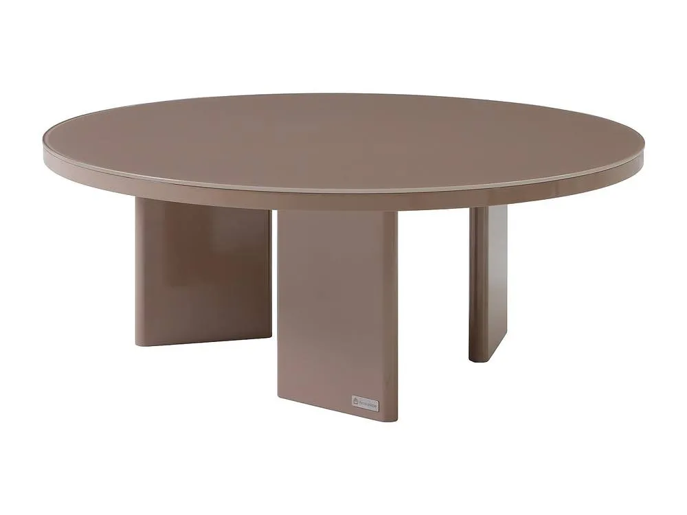 Vente-unique Coffee Table In MDF & Toughened Glass - Lacquered Taupe - DORLENA 2