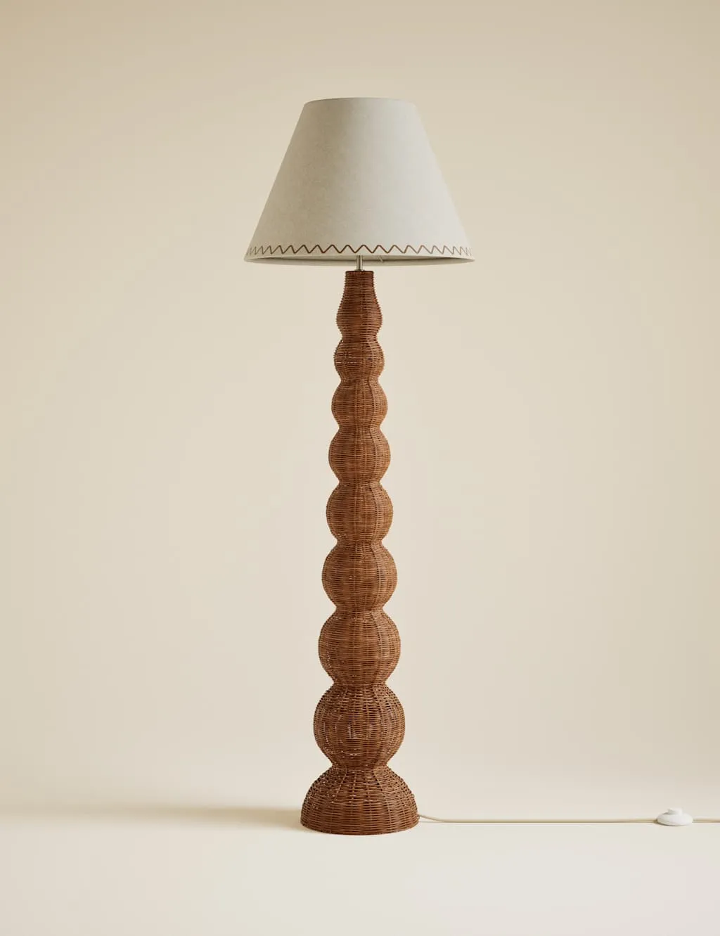 M&S Wicker Graduated Base Floor Lamp Brown