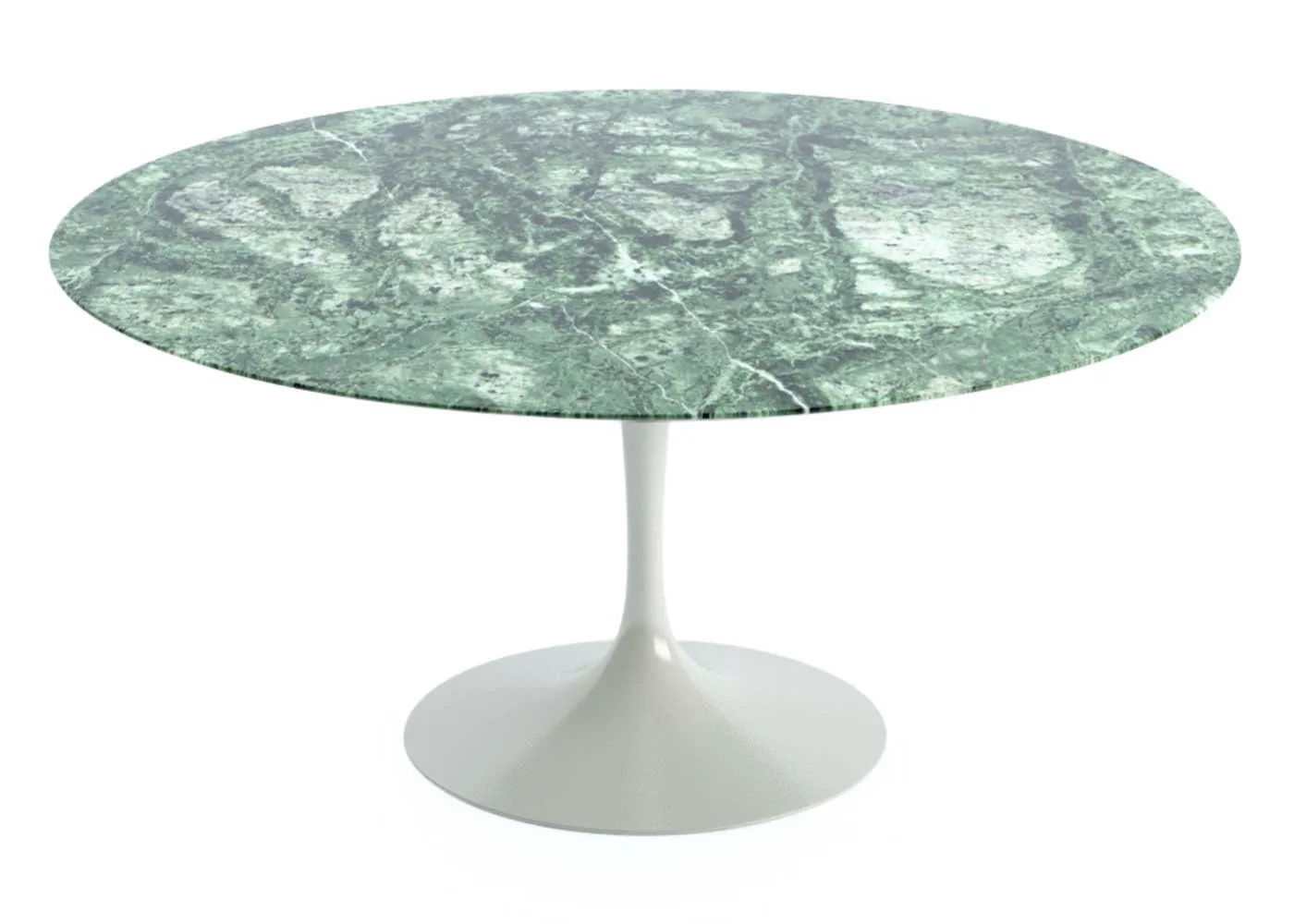 Knoll Saarinen Tulip Round Dining Table Verdi Alpi Marble Large