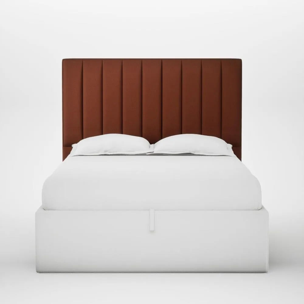 Heal's Retta Headboard Lift Storage Double Smart Cotton Linen Rust