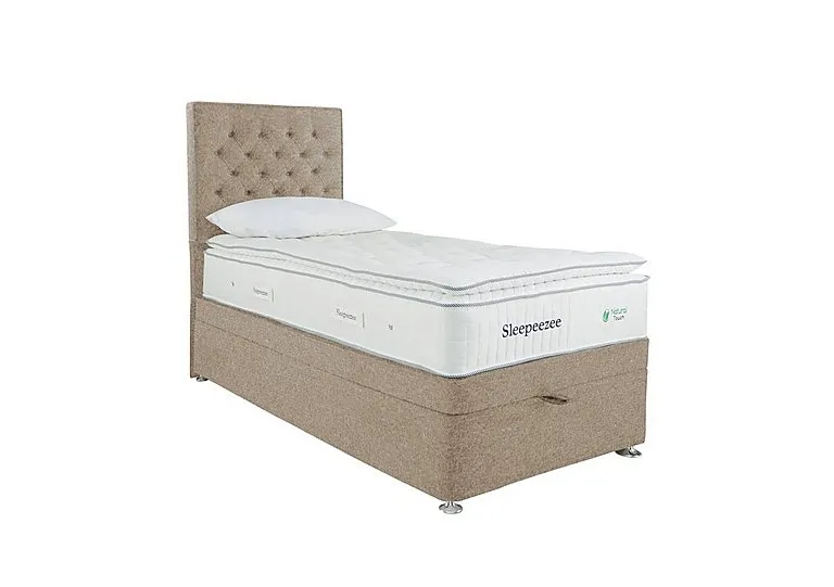 Natural Touch 3000 Pillowtop End Ottoman Divan Set - Single - Tweed Biscuit