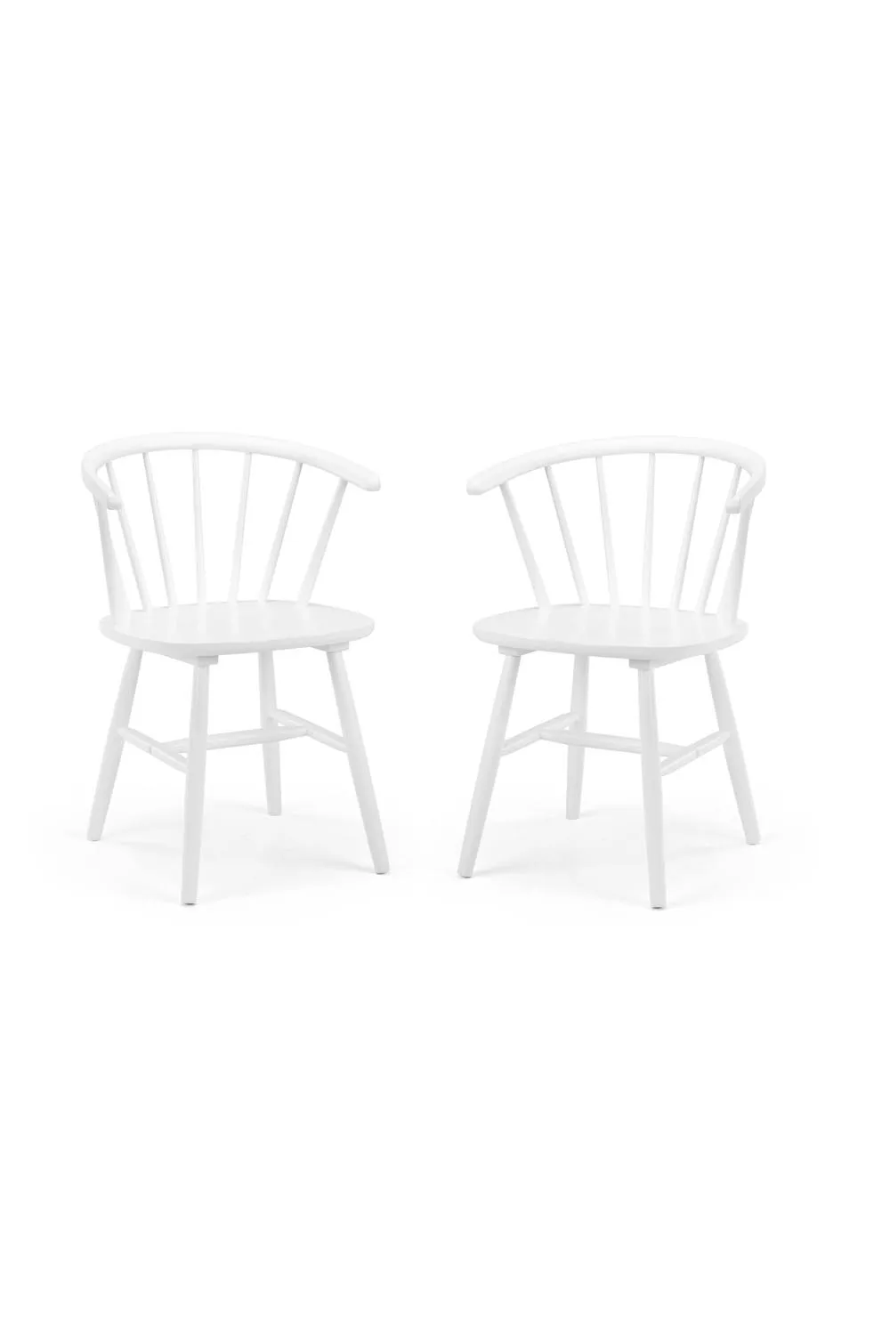 Julian Bowen Modena Curved Spindle Back Dining Chair (Set of 2) in White 2