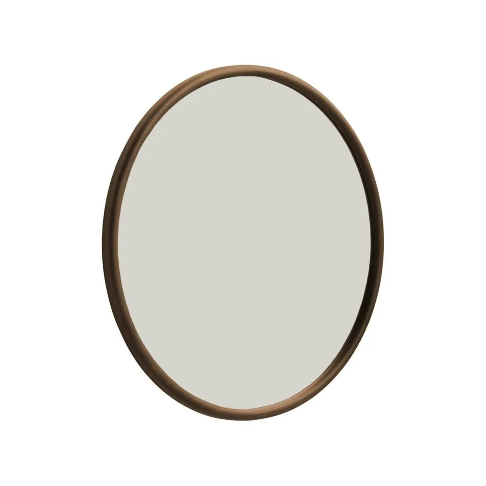 sweeek Round Rubberwood Mirror Ø60cm in Dark Brown