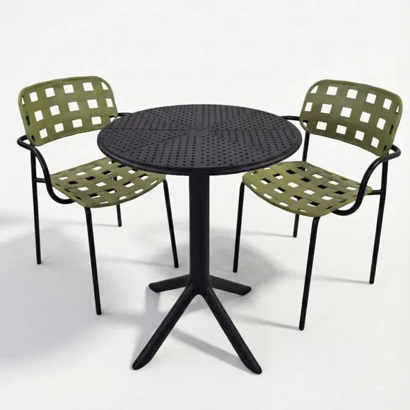 Bergen Round Bistro Table with 2 Karin Armchairs 2