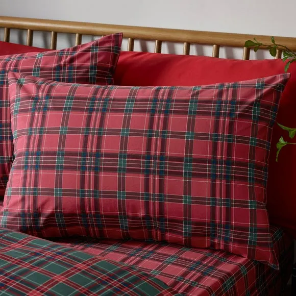 Catherine Lansfield Tartan Check Polycotton Duvet Cover & Pillowcase Set 4